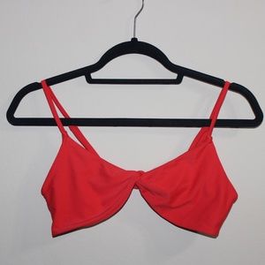 L Blackbough Twist Red Bikini Top